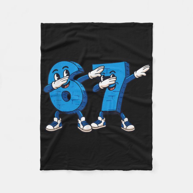 Six Seven Dabbing Cool Meme 67 Funny Dab Number  Fleece Blanket (Front)