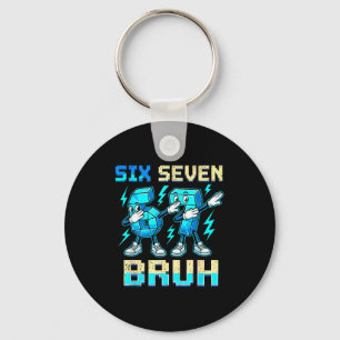 Six Seven Dabbing Cool Meme Bruh 67 Funny Dab Numb Key Ring