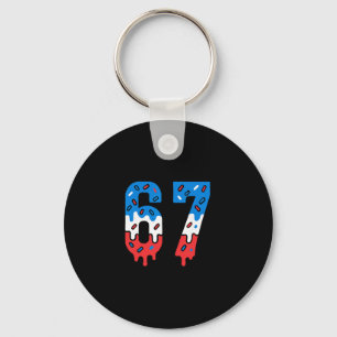 Six Seven Drippy Ice Cream Sports 67 Cool Meme Men Key Ring