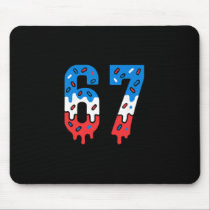 Six Seven Drippy Ice Cream Sports 67 Cool Meme Men Mouse Pad