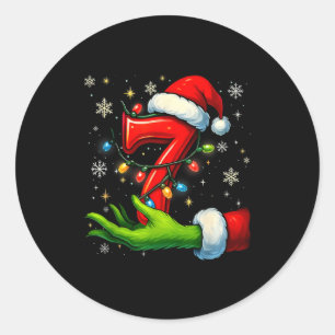 Six Seven Funny Christmas Meme Couple Matching  Classic Round Sticker