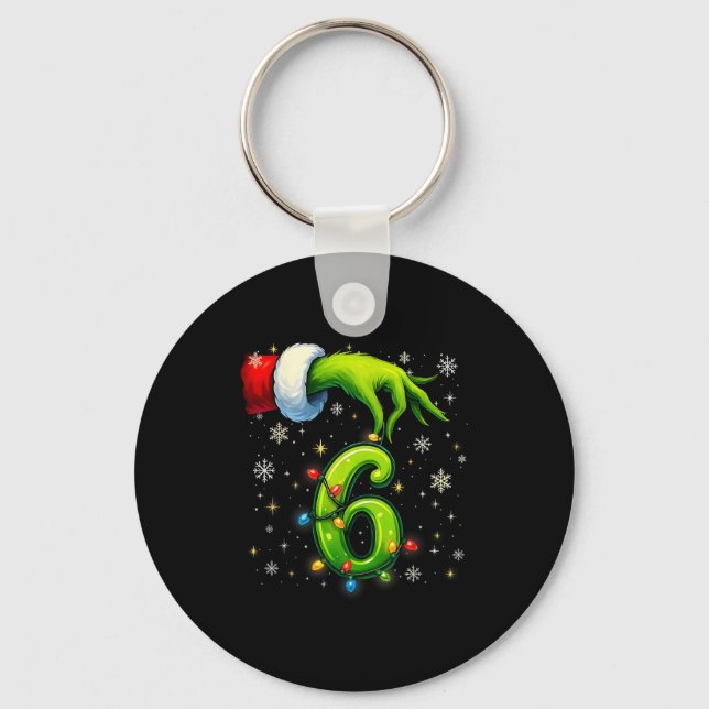Six Seven Funny Christmas Meme Couple Matching  Key Ring (Front)