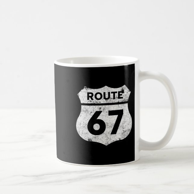 Six Seven Funny Route 67 Road Sign 6 7 Meme Men Wo Coffee Mug (Right)