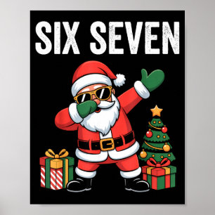 Six Seven Funny Santa Christmas 67 Meme  Poster