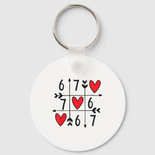 Six Seven Gamer 67 Valentines Day 6 7 Funny Key Ring