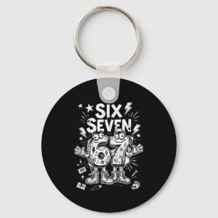 Six Seven Gen Alpha Brain Rot Meme Funny Viral Tre Key Ring