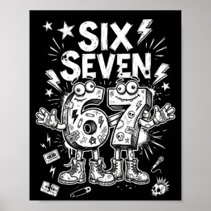 Six Seven Gen Alpha Brain Rot Meme Funny Viral Tre Poster