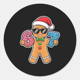 Six Seven Gingerbread 67 Funny Christmas Boys Kids Classic Round Sticker