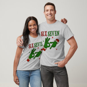 Six Seven Grinch Hand OK Sign Trendy Christmas T-Shirt