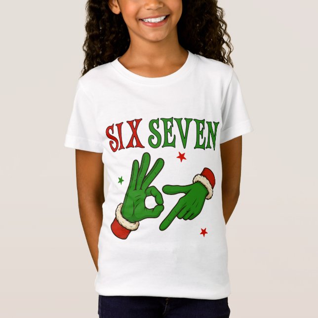 Six Seven Grinch Hand OK Sign Trendy Christmas  T-Shirt (Front)