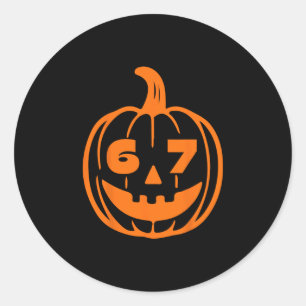 Six Seven Halloween Costume For Teachers Students  Classic Round Sticker