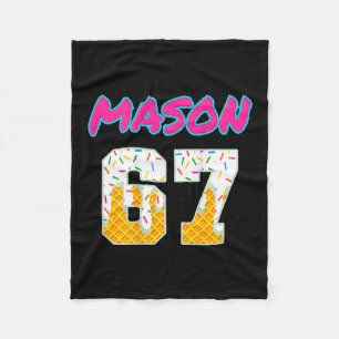 Six Seven Ice Cream 67 Funny Gen Alpha Mason Meme Fleece Blanket