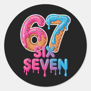 Six Seven Ice Cream Drip 6 7 Classic Round Sticker