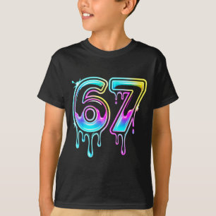 Six Seven Ice Cream Drip Cool Meme 67 Funny 6 7 Bo T-Shirt