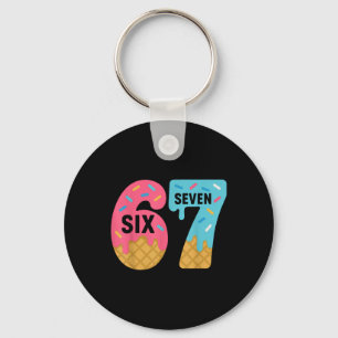 Six Seven Ice Cream Drip Cool Meme 67 Funny Drippi Key Ring