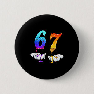 Six Seven Ice Cream Drip Cool Meme 67 Funny Number 6 Cm Round Badge