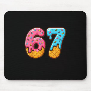 Six Seven Ice Cream Drip Cool Meme 67 Funny Number Mouse Pad