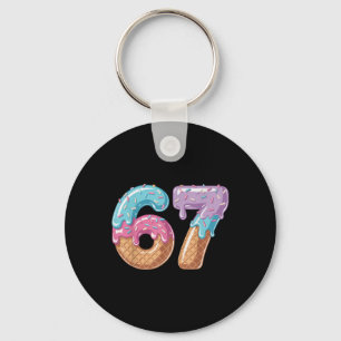 Six Seven Ice Cream Drip Funny 67 Meme Number 6 An Key Ring