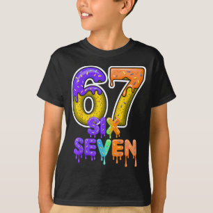 Six Seven Ice Cream Drip Gen Alpha Slang 6 7 Meme  T-Shirt