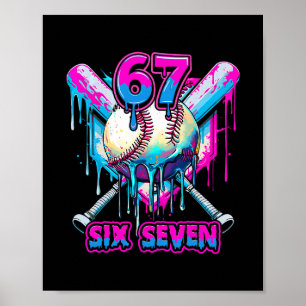 Six Seven Ice Cream Drip Gen Alpha Slang 6 7 Trend Poster