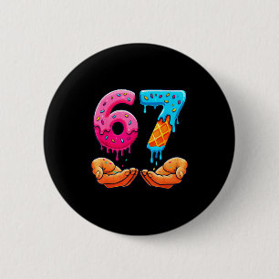 Six Seven Ice Cream Drip Kids Youth Funny 67 Hands 6 Cm Round Badge