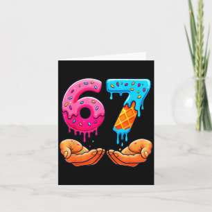 Six Seven Ice Cream Drip Kids Youth Funny 67 Hands Card