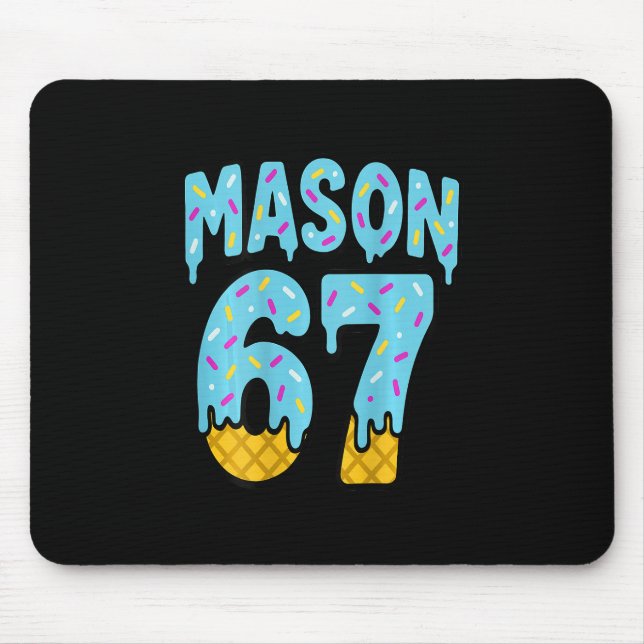 Six Seven Ice Cream Drip Mason 67 Meme Halloween ( Mouse Pad (Front)