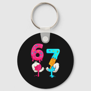 Six Seven Ice Cream Drip Meme 67 Funny Gen Alpha S Key Ring