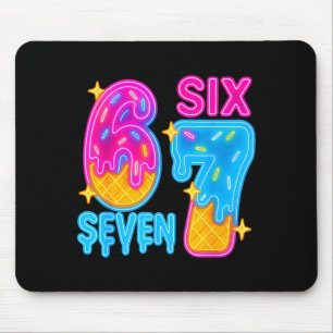 Six Seven Ice Cream Drip Meme 67 Funny Gen Alpha S Mouse Pad