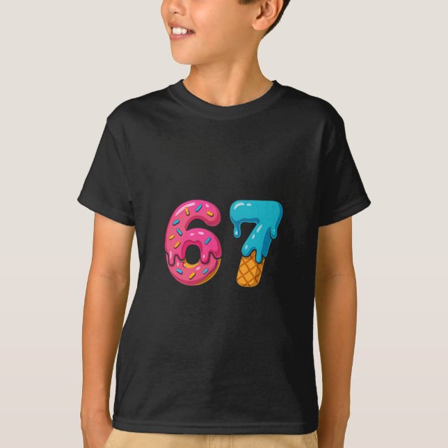 Six Seven Ice Cream Drip Meme 67 Sport Funny Trend T-Shirt (Front)