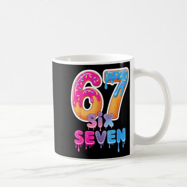 Six Seven Ice Cream Drip Meme  Coffee Mug (Right)