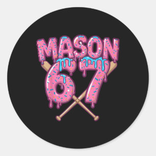 Six Seven Ice Cream Drip Sport 67 Fun Mason Meme _ Classic Round Sticker