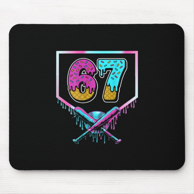 Six Seven Ice Cream Drip Sport 67 Fun Mason Meme ( Mouse Pad (Front)