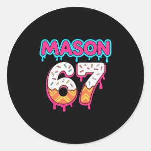 Six Seven Ice Cream Drip Sport 67 Mason Meme Classic Round Sticker