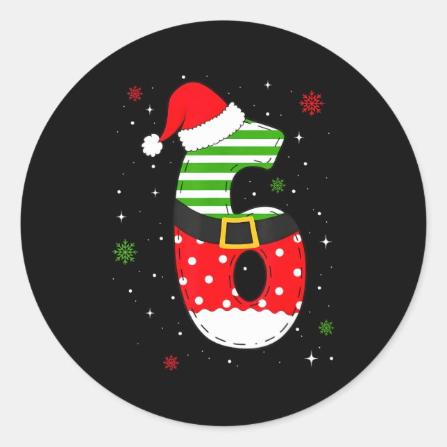 Six Seven Matching 67 Christmas Santa Hat Meme Gen Classic Round Sticker (Front)