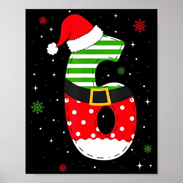 Six Seven Matching 67 Christmas Santa Hat Meme Gen Poster (Front)