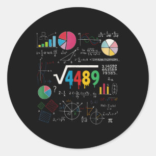 Six Seven Math Teacher 67 Meme Square Root 4489 Sl Classic Round Sticker