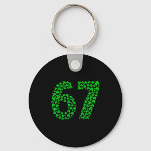 Six Seven Meme 67 St Patrick's Day Shamrocks Men W Key Ring