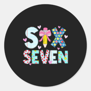 Six Seven Meme 67 Teacher Women Students Kids 6-7  Classic Round Sticker