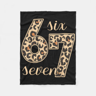 Six Seven Meme 6-7 Number Leopard Print Gen Z Gen Fleece Blanket