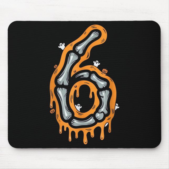 Six Seven Meme 6 7 Skeleton Halloween Costume Coup Mouse Pad (Front)