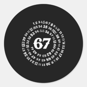 Six Seven Meme 6-7 Spiral Numbers Print Gen Z Gen Classic Round Sticker