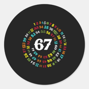Six Seven Meme 6-7 Spiral Numbers Print Gen Z Gen  Classic Round Sticker