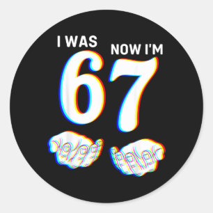 Six Seven Meme 7 Year Old Birthday Shirt was 6 7 Classic Round Sticker