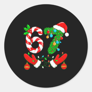 Six Seven Meme Christmas 67 Santa Christmas  Classic Round Sticker