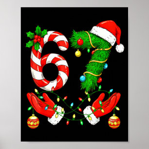 Six Seven Meme Christmas 67 Santa Funny Christmas  Poster