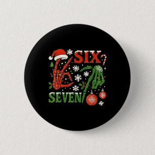 Six Seven Meme Christmas 6-7 Christmas Skeleton Ha 6 Cm Round Badge