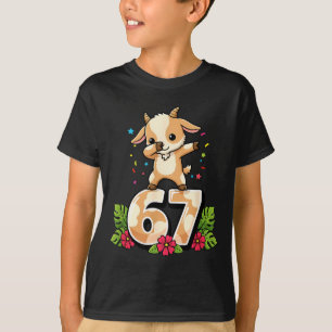 Six Seven Meme Dabbing Baby Goat 67 Funny Gen Z Ap T-Shirt