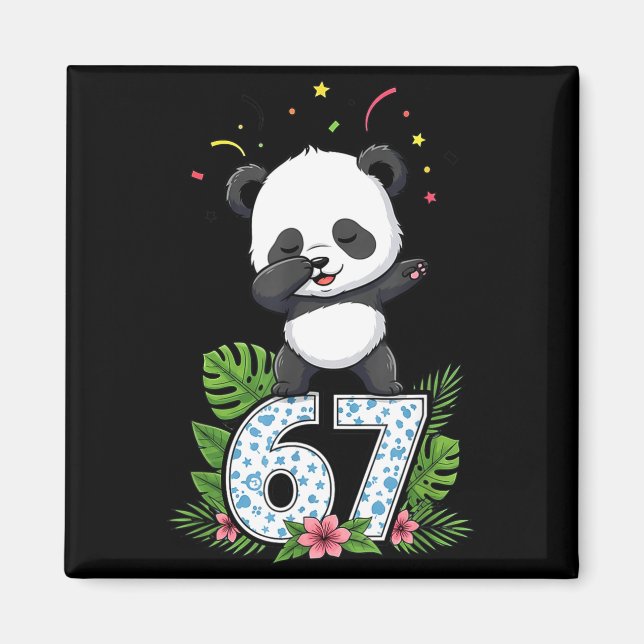 Six Seven Meme Dabbing Baby Panda 67 Funny Gen Z A Magnet (Front)