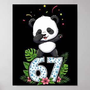 Six Seven Meme Dabbing Baby Panda 67 Funny Gen Z A Poster